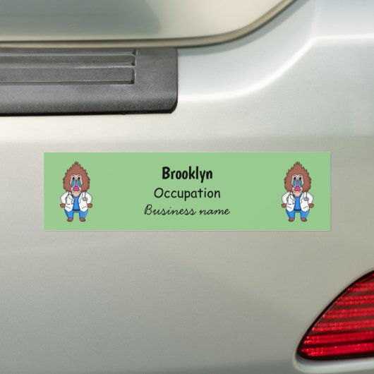 Funny mandrill dokter cartoon illustratie bumpersticker (Op auto)
