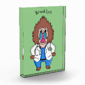 Funny mandrill dokter cartoon illustratie fotoblokken (Links)