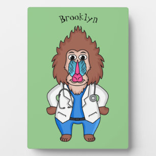 Funny mandrill dokter cartoon illustratie fotoplaat