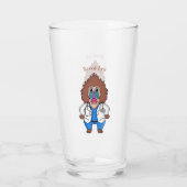Funny mandrill dokter cartoon illustratie glas (Achterkant)