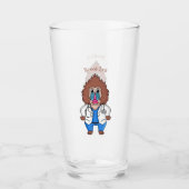 Funny mandrill dokter cartoon illustratie glas (Voorkant)