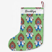 Funny mandrill dokter cartoon illustratie kleine kerstsok (Achterkant)