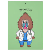 Funny mandrill dokter cartoon illustratie klembord (Achterkant)