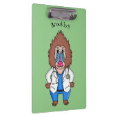 Funny mandrill dokter cartoon illustratie klembord (Rechts)
