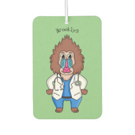 Funny mandrill dokter cartoon illustratie luchtverfrisser