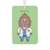 Funny mandrill dokter cartoon illustratie luchtverfrisser (Achterkant)
