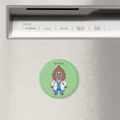 Funny mandrill dokter cartoon illustratie magneet (Insitu (Vaatwasser))