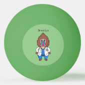 Funny mandrill dokter cartoon illustratie pingpongbal (Achterkant)