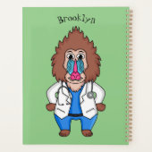 Funny mandrill dokter cartoon illustratie planner (Achterkant)