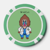 Funny mandrill dokter cartoon illustratie poker chips (Achterkant)