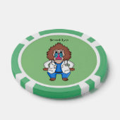 Funny mandrill dokter cartoon illustratie poker chips (Enkel)