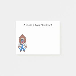 Funny mandrill dokter cartoon illustratie post-it® notes