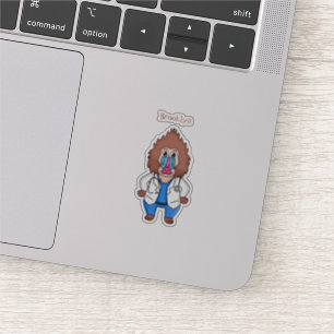 Funny mandrill dokter cartoon illustratie sticker