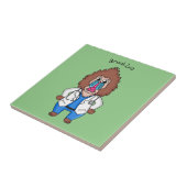 Funny mandrill dokter cartoon illustratie tegeltje (Zijkant)