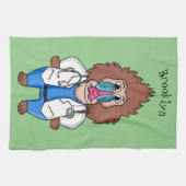 Funny mandrill dokter cartoon illustratie theedoek (Horizontaal)