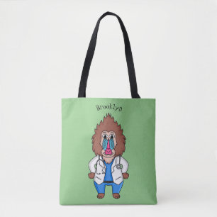 Funny mandrill dokter cartoon illustratie tote bag
