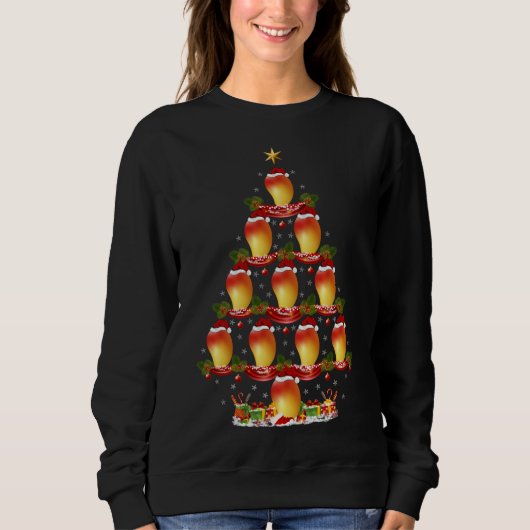 Funny Mango Fruit Xmas Tree Lighting Mango Christm Trui (Voorkant)
