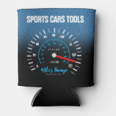 Funny Manly Car Odometer Speedometer Blue Glitter Blikjeskoeler (Voorkant)