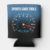 Funny Manly Car Odometer Speedometer Blue Glitter Blikjeskoeler (Achterkant)