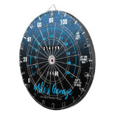 Funny Manly Car Odometer Speedometer Blue Glitter Dartbord (Voorkant Rechts)