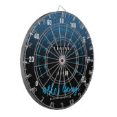 Funny Manly Car Odometer Speedometer Blue Glitter Dartbord (Voorkant Links)