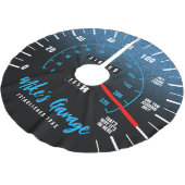 Funny Manly Car Odometer Speedometer Blue Glitter Kerstboom Rok (Gekanteld)