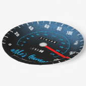 Funny Manly Car Odometer Speedometer Blue Glitter Papieren Bordje (Gekanteld)