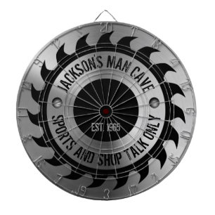 Funny Manly Man Cave Steel Circular Saw Blade Dartbord