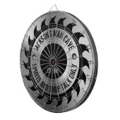 Funny Manly Man Cave Steel Circular Saw Blade Dartbord (Voorkant Rechts)