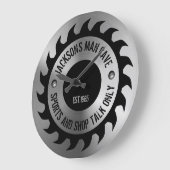 Funny Manly Man Cave Steel Circular Saw Blade Grote Klok (Hoek)