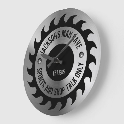 Funny Manly Man Cave Steel Circular Saw Blade Grote Klok (Hoek)