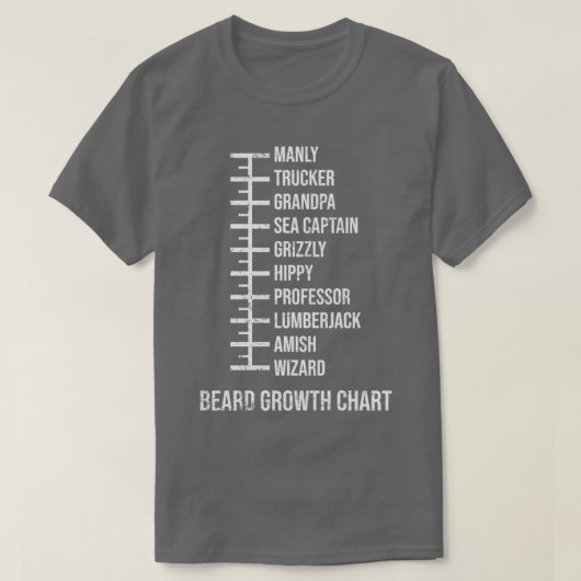 Funny Mannen Beard Chart 2 T-shirt (Design voorkant)