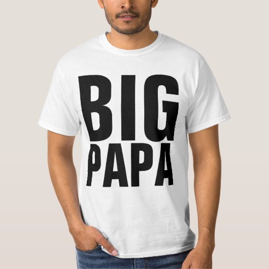FUNNY MANNEN DAD T-SHIRTS BIG PAPA (Voorkant)