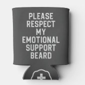 Funny Mannen Emotional Support Beard Joke Gift Blikjeskoeler (Achterkant)
