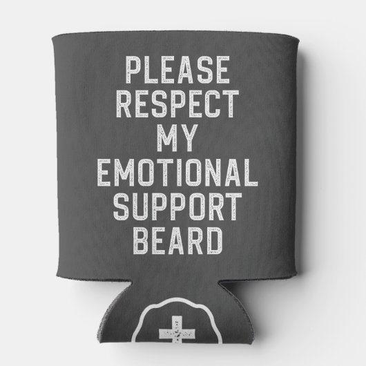 Funny Mannen Emotional Support Beard Joke Gift Blikjeskoeler (Achterkant)