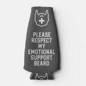 Funny Mannen Emotional Support Beard Joke Gift Flesjeskoeler (Voorkant)
