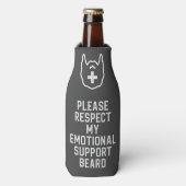 Funny Mannen Emotional Support Beard Joke Gift Flesjeskoeler (Fles Voorkant)