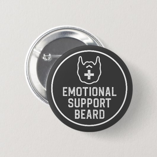 Funny Mannen Emotional Support Beard Joke Gift Ronde Button 5,7 Cm (Voorkant /achterkant)