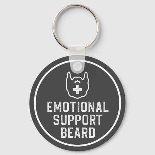Funny Mannen Emotional Support Beard Joke Gift Sleutelhanger (Voorkant)