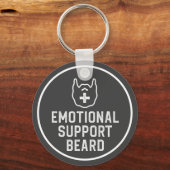 Funny Mannen Emotional Support Beard Joke Gift Sleutelhanger (Achterkant)