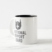 Funny Mannen Emotional Support Beard Joke Gift Tweekleurige Koffiemok (Voorkant links)