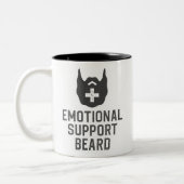 Funny Mannen Emotional Support Beard Joke Gift Tweekleurige Koffiemok (Links)