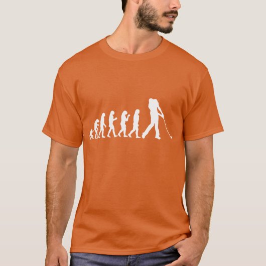 Funny Mannen Golf Golfing Caveman Evolution T-shirt (Voorkant)