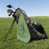 Funny Mannen Golf Personal Gift Golfhanddoek (Groen)