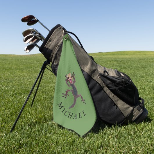 Funny Mannen Golf Personal Gift Golfhanddoek (Groen)
