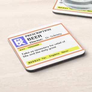 Funny Mannen Prescription Beer Drink Coasters Set Bier Onderzetter