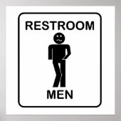 Funny Mannen Restroom Sign. Poster (Voorkant)