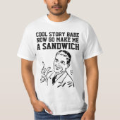 FUNNY MANNEN RETRO T-Shirts, MAAK ME EEN SANDWICH T-shirt (Voorkant)