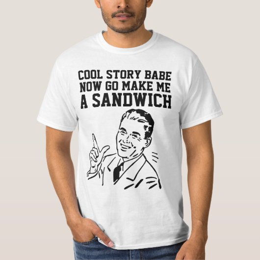 FUNNY MANNEN RETRO T-Shirts, MAAK ME EEN SANDWICH T-shirt (Voorkant)