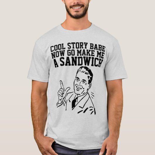 FUNNY MANNEN RETRO T-Shirts, MAAK ME EEN SANDWICH T-shirt (Voorkant)